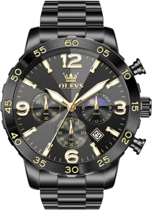 OLEVS Watch for Men Simple Business Dress Analog Stainless Steel Waterproof Luminous Date Easy Read Men Wrsit Watch