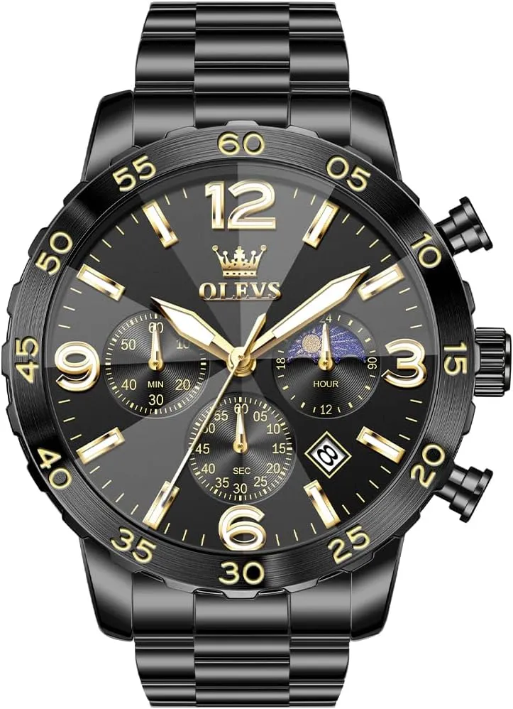 OLEVS Watch for Men Simple Business Dress Analog Stainless Steel Waterproof Luminous Date Easy Read Men Wrsit Watch