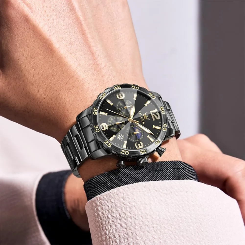 OLEVS Watch for Men Simple Business Dress Analog Stainless Steel Waterproof Luminous Date Easy Read Men Wrsit Watch