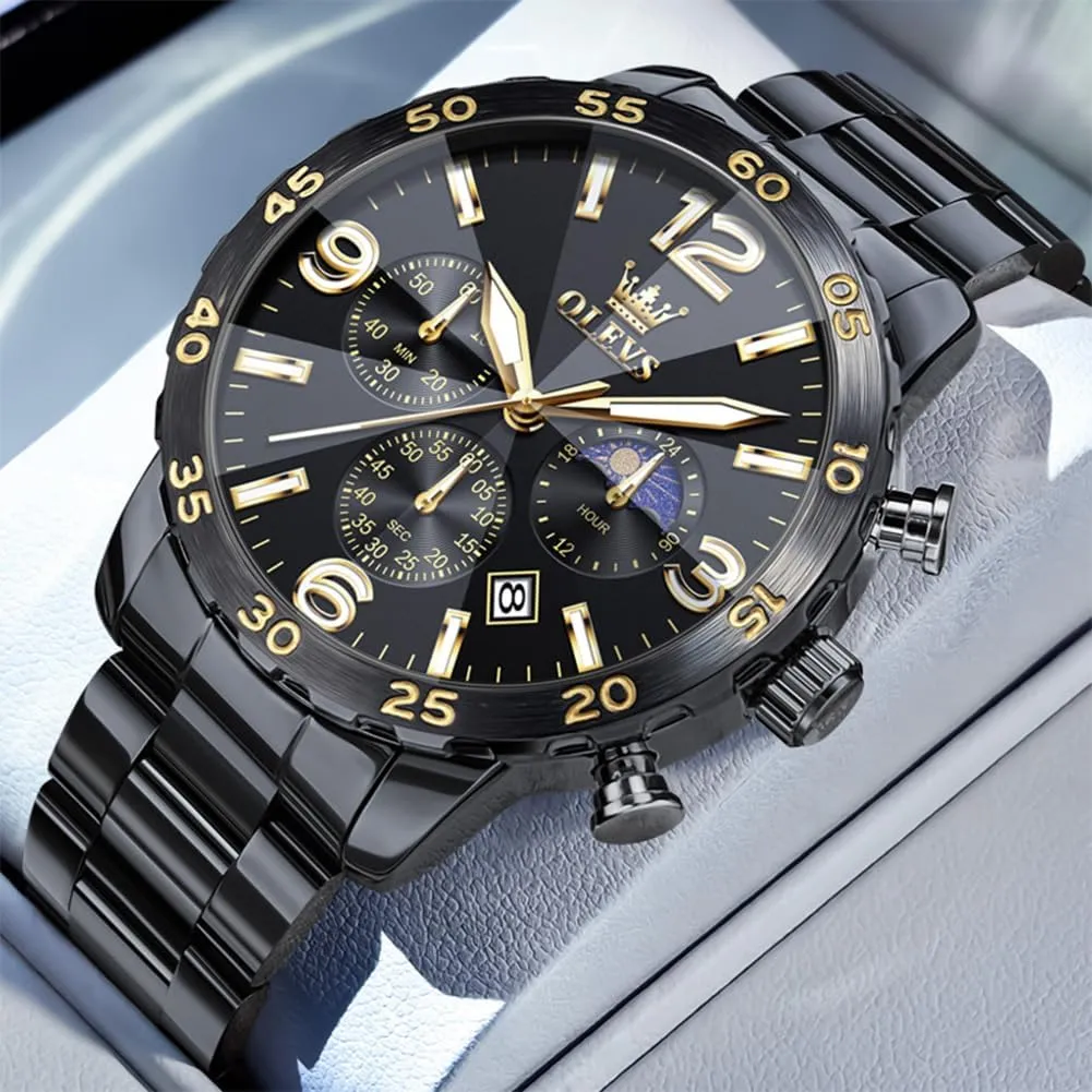 OLEVS Watch for Men Simple Business Dress Analog Stainless Steel Waterproof Luminous Date Easy Read Men Wrsit Watch