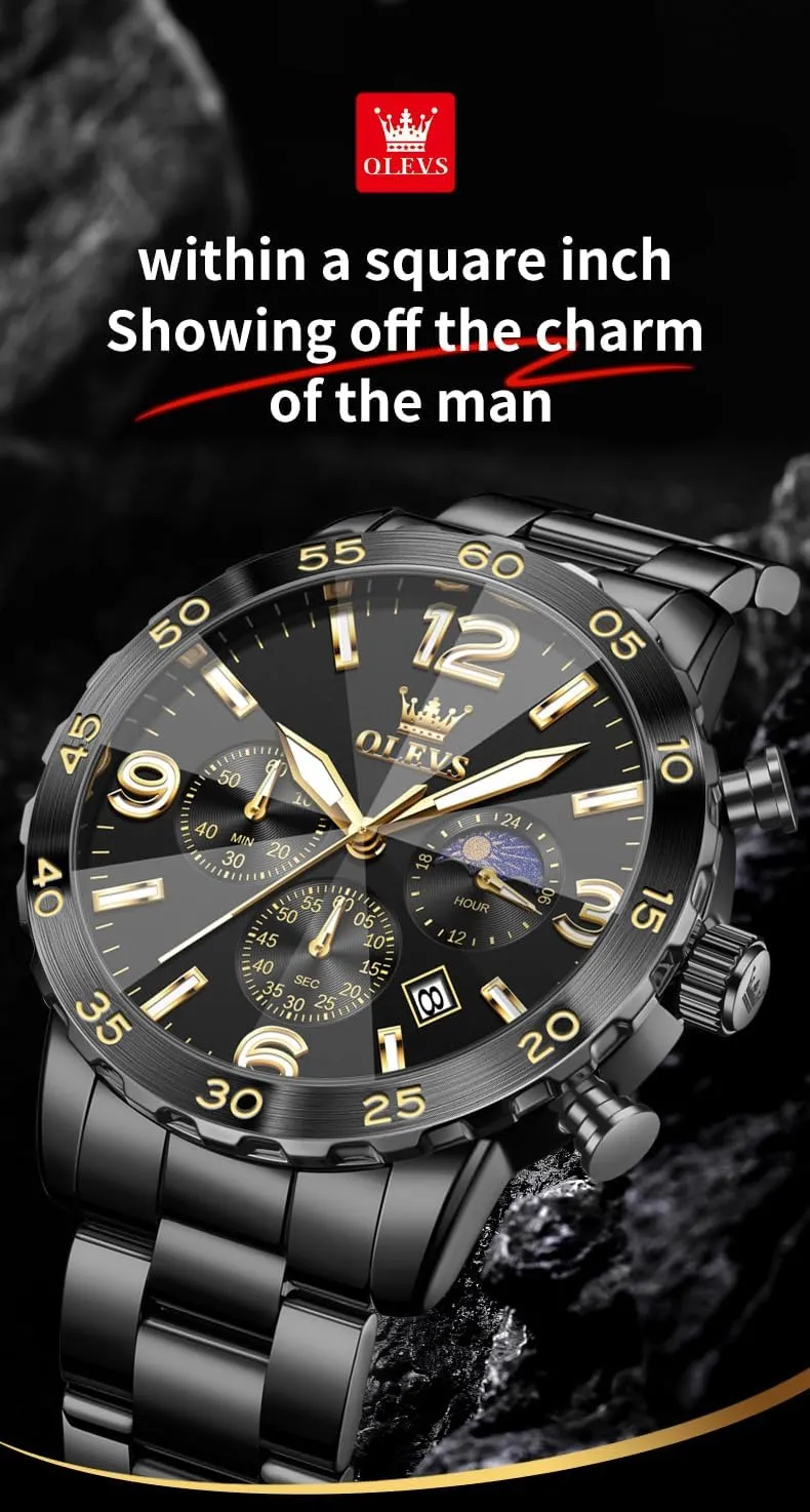 OLEVS Watch for Men Simple Business Dress Analog Stainless Steel Waterproof Luminous Date Easy Read Men Wrsit Watch