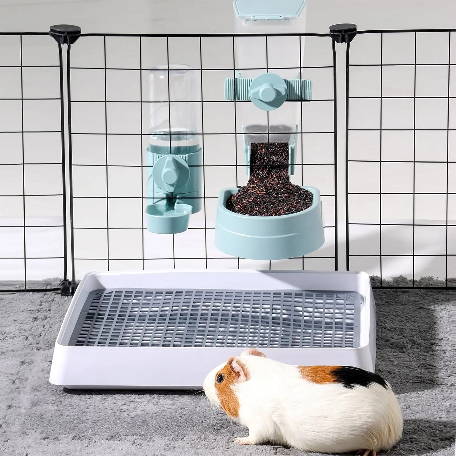 Oncpcare 10Pcs 11” x 11” Guinea Pig Pads Washable, Reusable Guinea Pig Fleece Cage Liners, Soft Warm Rabbit Sleep Mat Blanket Bed (Grey)
