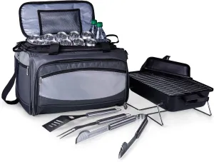 ONIVA - a Picnic Time brand Buccaneer Portable Charcoal Grill & Cooler Tote, (Black with Gray Accents)