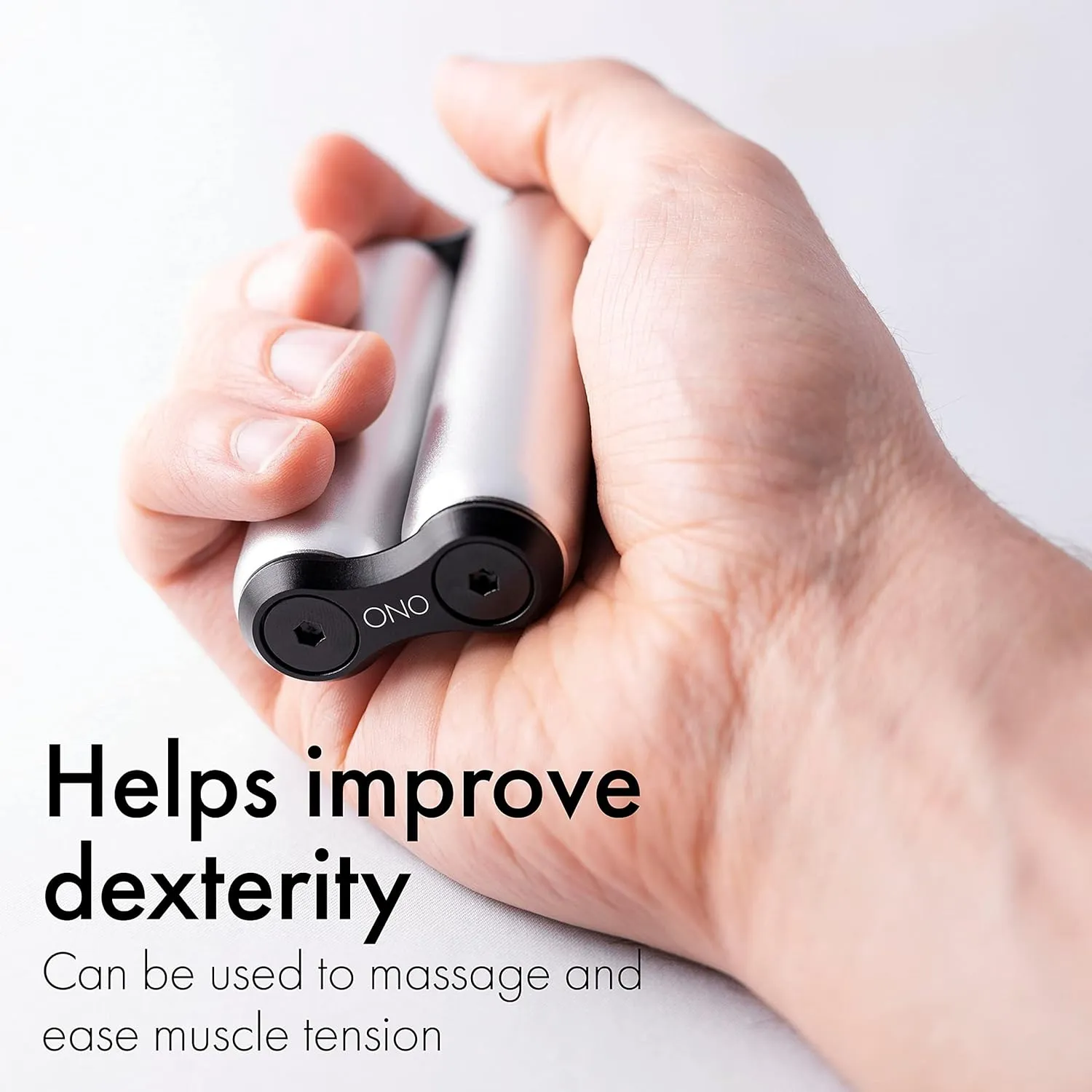 ONO Roller - Handheld Fidget Toy for Adults | Help Relieve Stress, Anxiety, Tension | Promotes Focus, Clarity | Compact, Portable Design (Full Size/Aluminum, Grey)