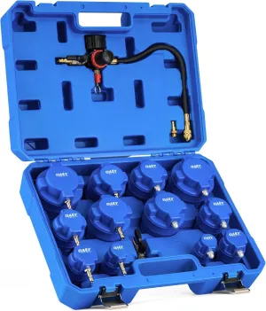 Orion Motor Tech Turbo Boost Leak Tester Set, Turbo System Leakage Tester Kit with Smoke Adapter 6 Pairs of Stepped Adapters 1.2" to 3.5", Turbo Pressure Leak Tester for Cooling Emission Exhaust Pipes