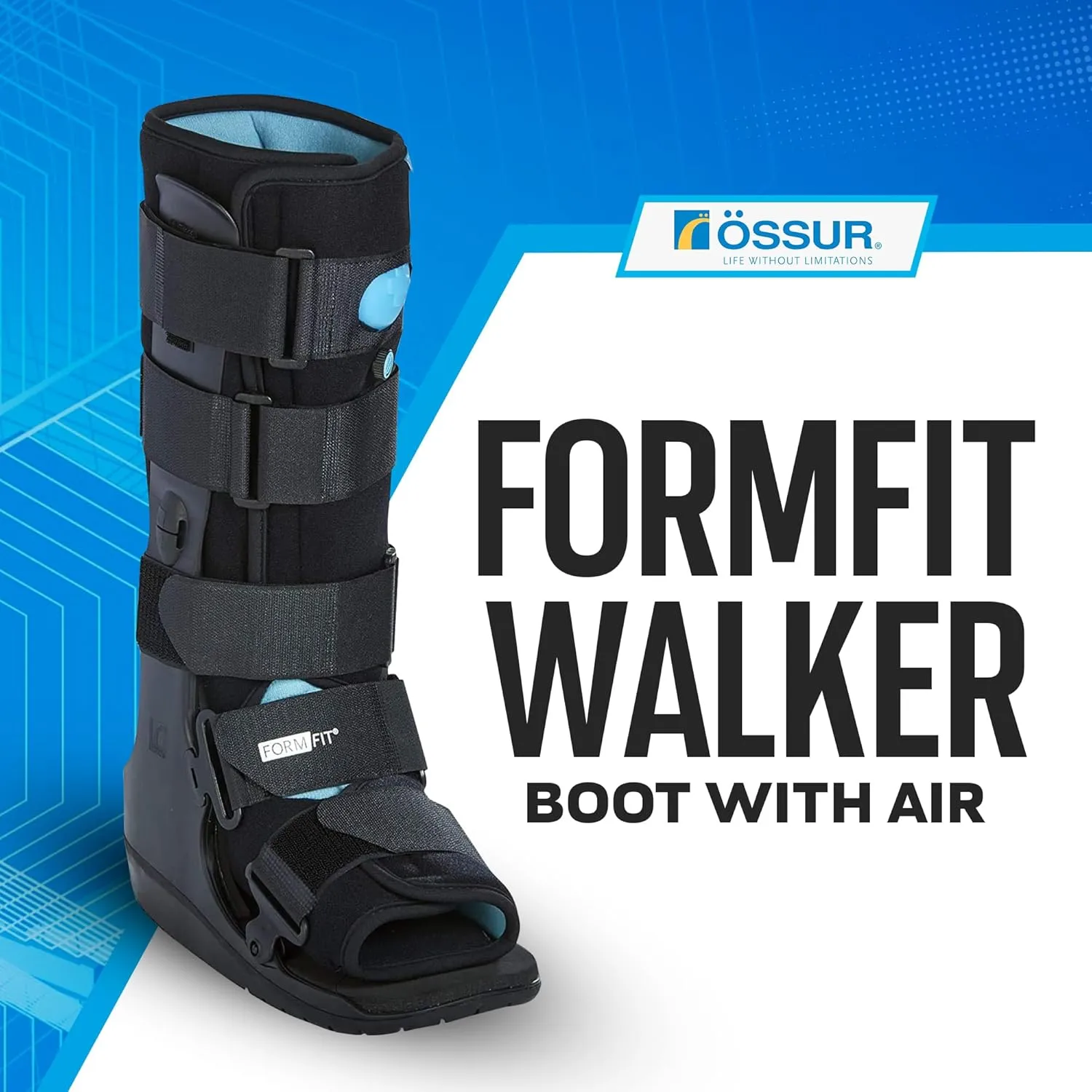 Ossur Formfit Walker Boot with Air - Medical Grade Walking Boot for Broken Foot, Sprained Ankle & Stable Fractures | Breathable Walker Boot for Strains, Sprains & Immobilization(High Top/X-Large)
