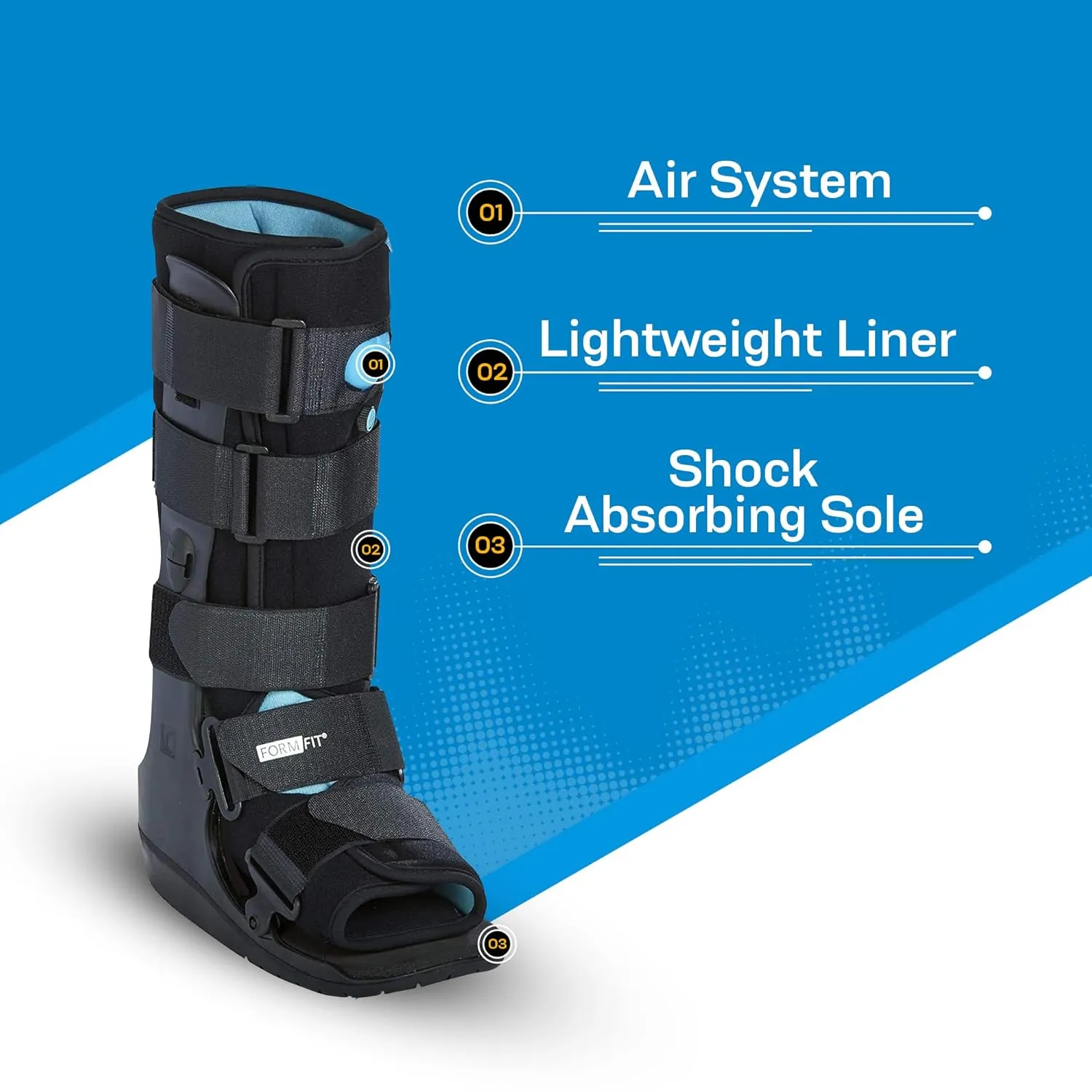 Ossur Formfit Walker Boot with Air - Medical Grade Walking Boot for Broken Foot, Sprained Ankle & Stable Fractures | Breathable Walker Boot for Strains, Sprains & Immobilization(High Top/X-Large)