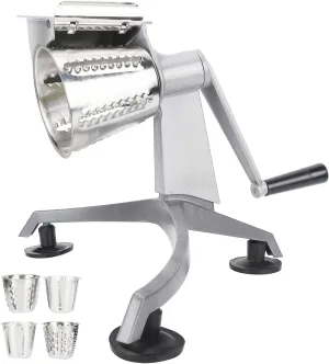 Oumefar Vegetable Chopper, Multi‑Functional Hand Crank Vegetable Cutter Grater Food Manual Food Processor, Multifunction Vegetable Cutter with 5 Stainless Steel Blade for Kitchen
