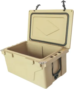 Outdoor Beer Chest Fishing Cooler 65QT Portable Ice Cooler Box Camping Coolers Leak-Proof High Capacity Hard Cooler,Brown