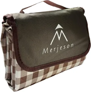 Outdoor Picnic Blanket, Waterproof Foldable, Extra Large 79x77in, Portable Compact Beach Mat, Oversize Picnic Mat, for Camping&Music Festival&Lawn (Brown)