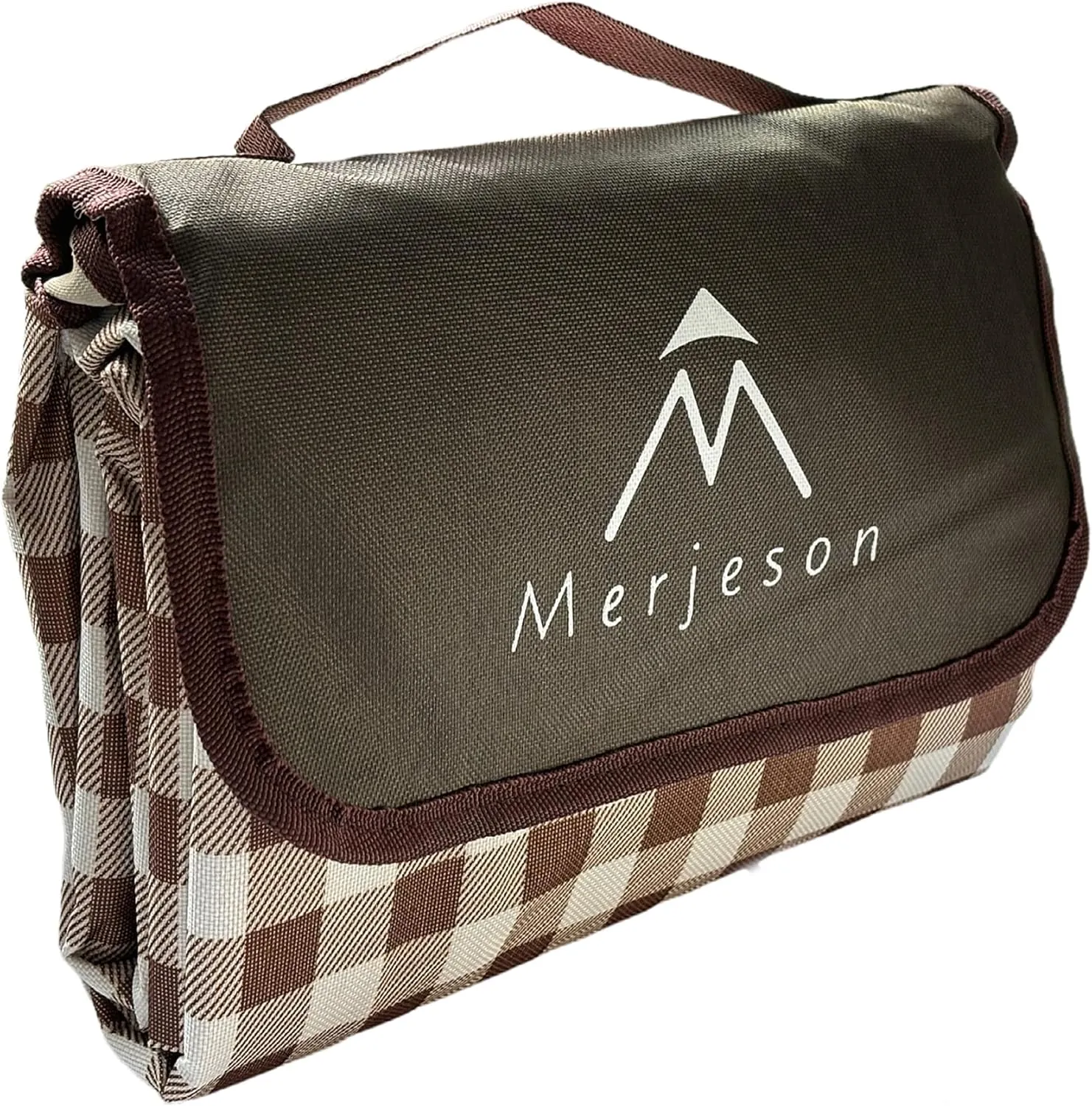 Outdoor Picnic Blanket, Waterproof Foldable, Extra Large 79x77in, Portable Compact Beach Mat, Oversize Picnic Mat, for Camping&Music Festival&Lawn (Brown)