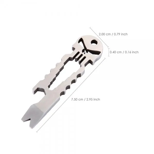 Outdoor Skull Design Multi-Function Stainless Steel Tool Silver S