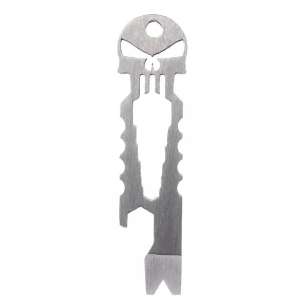 Outdoor Skull Design Multi-Function Stainless Steel Tool Silver S