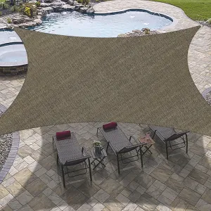 OutdoorLines Rectangle Sun Shade Sails for Patios 10 x 13 ft Sun UV Blocking Outdoor Canopy, Sunshades for Backyard, Lawn and Garden and All Outdoor Activities, Brown