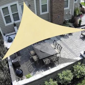 OutdoorLines Triangle Sun Shade Sails for Patio 8 x 8 x 8 ft Sun UV Blocking Outdoor Canopy, Sunshades for Backyard, Lawn and Garden and All Outdoor Activities, Beige