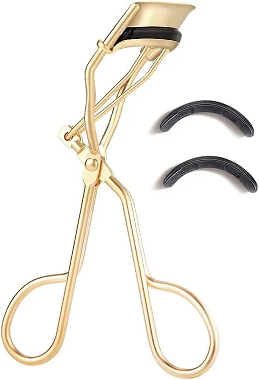 OWLFAVO Lash Curler Eyelash Curler Professional Makeup Tool Pinch Pain Free with 2 Replacement Silicone Refill Pads