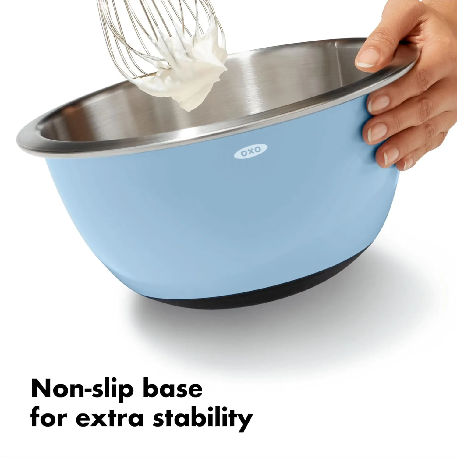 OXO Good Grips 3-Piece Stainless Steel Mixing Bowl Set - Blue/Gray, 4.7L, Multi Size