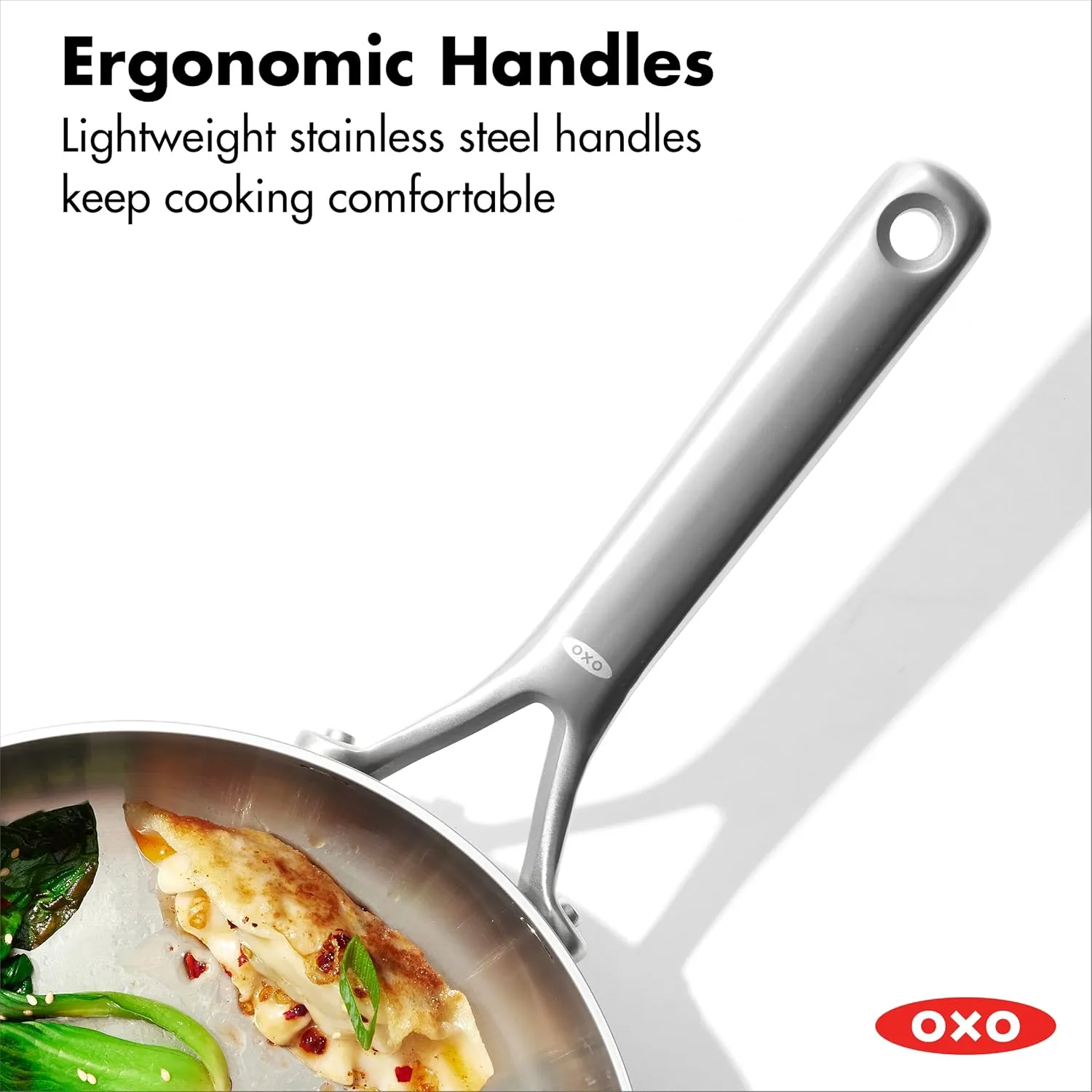 OXO Mira Tri-Ply Stainless Steel, 3.25QT Saute Pan Jumbo Cooker with Lid, Induction, Multi Clad, Dishwasher and Metal Utensil Safe