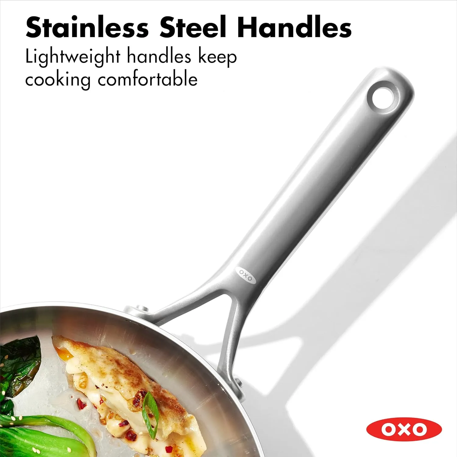 OXO Mira Tri-Ply Stainless Steel, 3.25QT Saute Pan Jumbo Cooker with Lid, Induction, Multi Clad, Dishwasher and Metal Utensil Safe