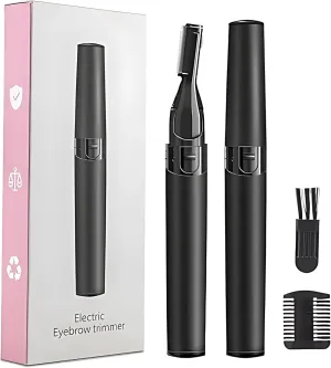 Painless Eyebrow Trimmer for Women & Men - Electric Facial Hair Remover, Battery Operated Precision Eyebrow Razor Clipper for Face, Lip, Chin, Neck Grooming