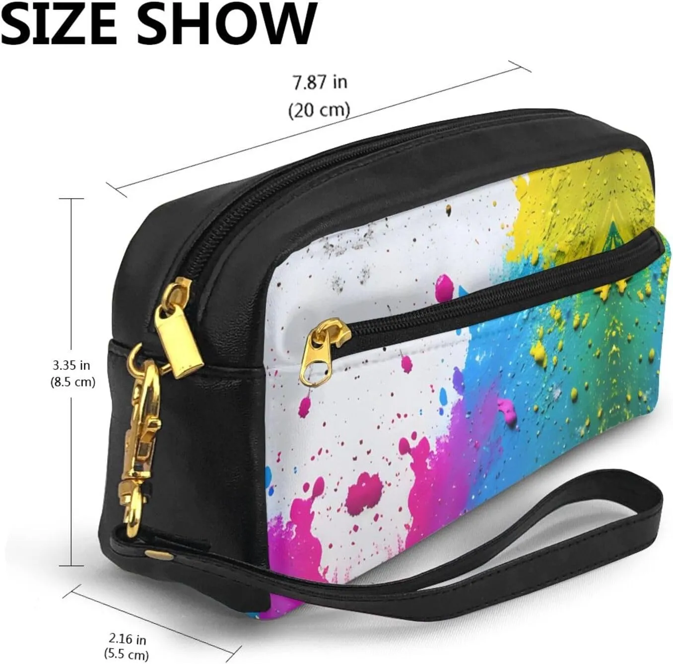 Paint Splatter Backdrop Print Portable Makeup Bag,Travel-Friendly Design,Versatile Mini Makeup Pouchtion