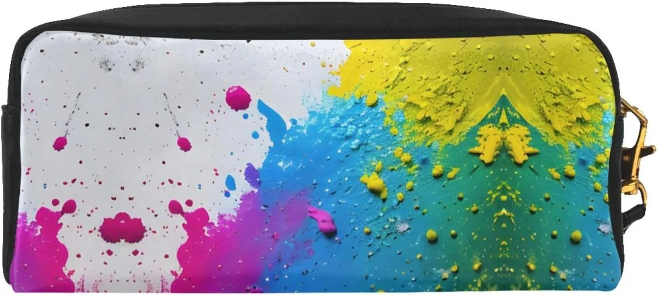 Paint Splatter Backdrop Print Portable Makeup Bag,Travel-Friendly Design,Versatile Mini Makeup Pouchtion