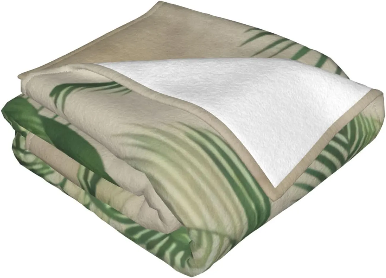 Palm Tree Tropical Vintage Elegant 80"X60" Flannel Blanket - 100% Soft Polyester, Lightweight and Warm, Suitable for Families, Camping, Travel