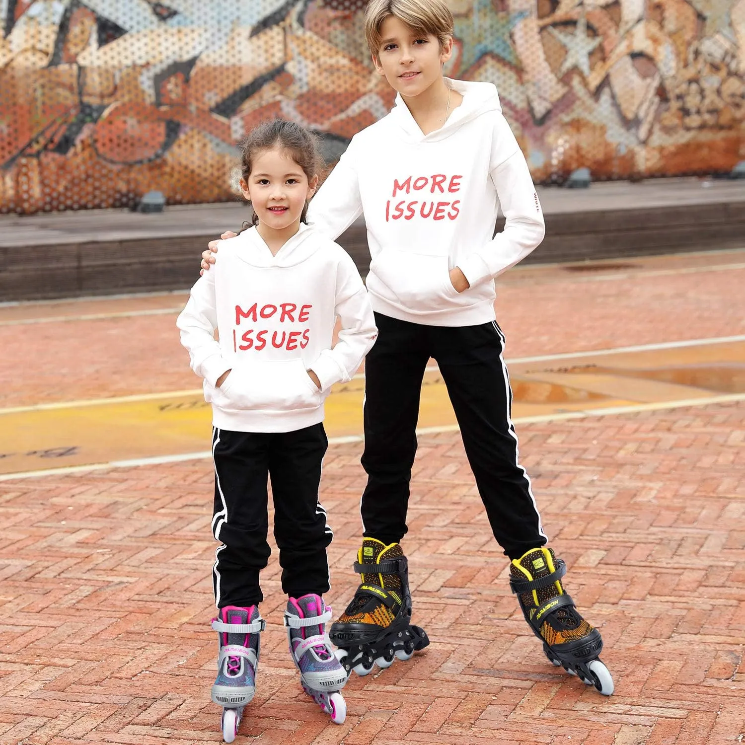PAPAISON Inline Skates for Boys and Girls with Full Light up Wheels, Beginner Adjustable Illuminating Roller Skates for Kids Youth Women and Men…