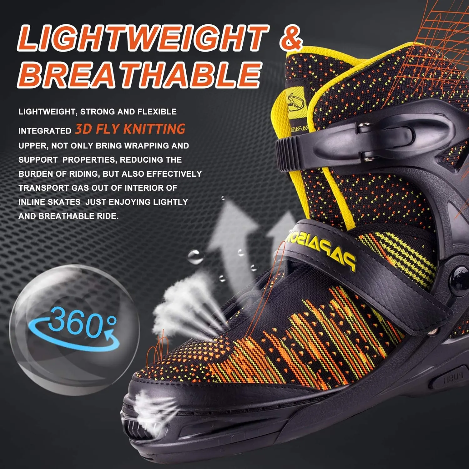 PAPAISON Inline Skates for Boys and Girls with Full Light up Wheels, Beginner Adjustable Illuminating Roller Skates for Kids Youth Women and Men…