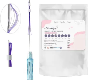 Pdo Threads Multi for Face and Whole Body Lift/Absorbable Lifting Threads with Blunt L Tip/PDO Threads - Minimally Invasive Face Lift Treatment 16PCS (23G38mm)