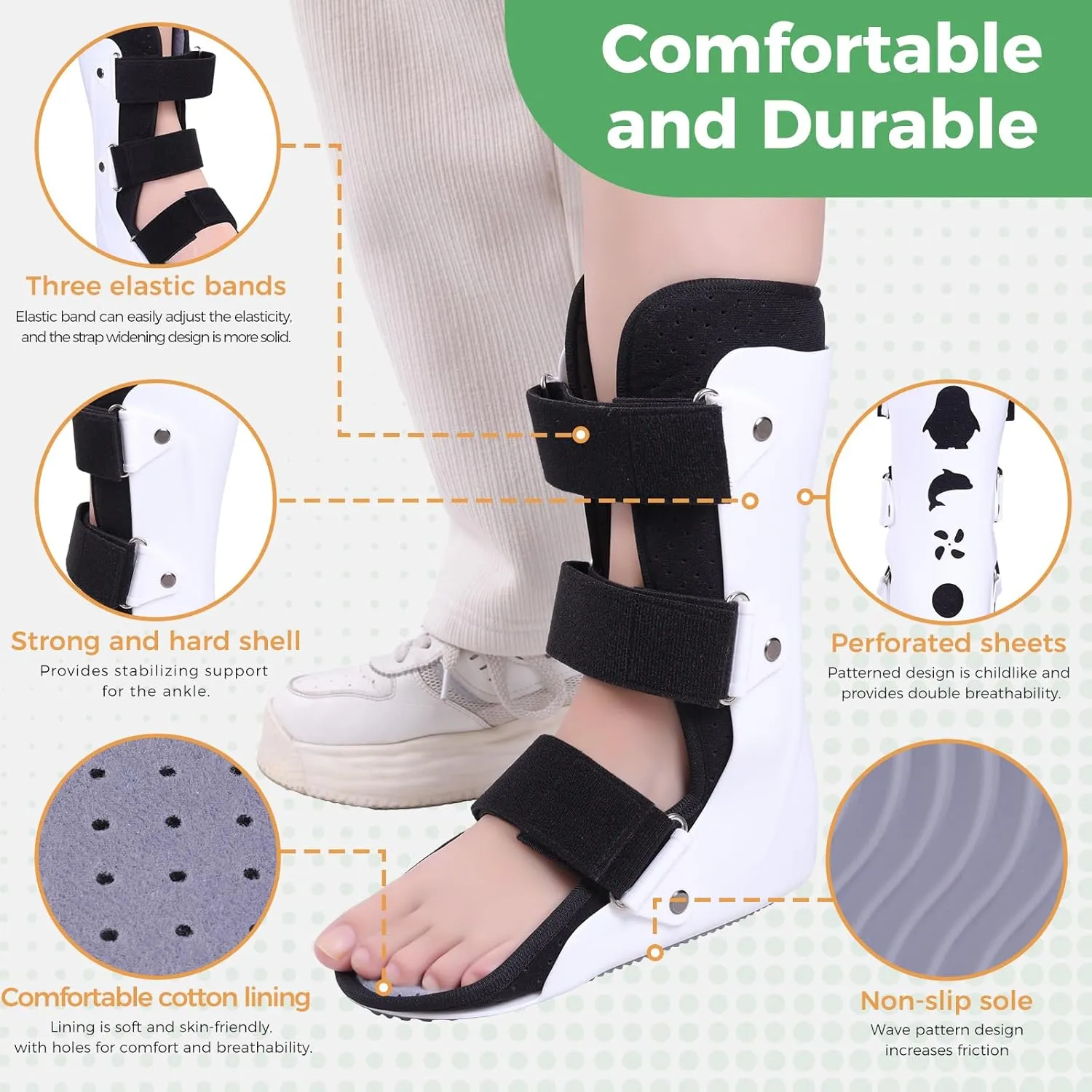 Pediatric Walking Boot For Kids,Fracture Boot for Kids, Orthopedic Support Shoe for Youth Ankle Break Injury, Kid's Stress Metatarsal Bone Fracture, Broken Foot or Toe Recovery Cast, Right(L)