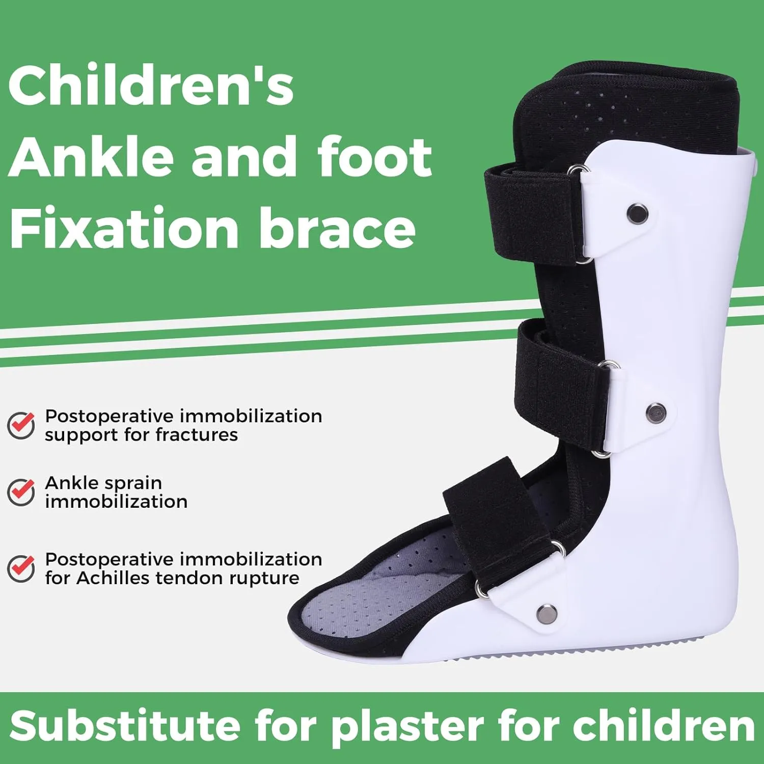 Pediatric Walking Boot For Kids,Fracture Boot for Kids, Orthopedic Support Shoe for Youth Ankle Break Injury, Kid's Stress Metatarsal Bone Fracture, Broken Foot or Toe Recovery Cast, Right(L)