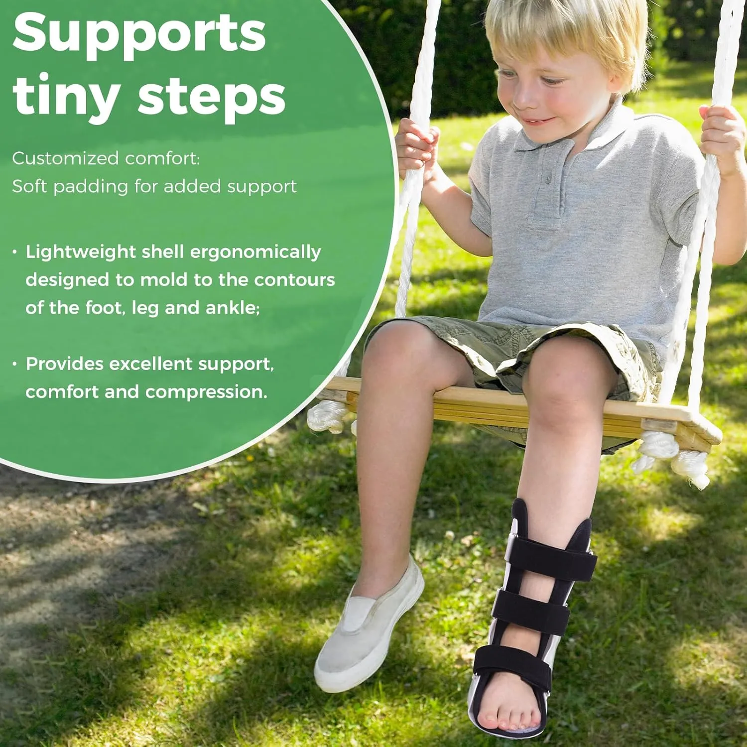 Pediatric Walking Boot For Kids,Fracture Boot for Kids, Orthopedic Support Shoe for Youth Ankle Break Injury, Kid's Stress Metatarsal Bone Fracture, Broken Foot or Toe Recovery Cast, Right(L)
