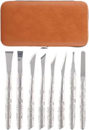 Pedicure Set, Stainless Steel Foot File Professional Foot Care Shaver Foot Callus Removal Tool Foot File 8 Piece Set Foot Care Kit for Men and Women