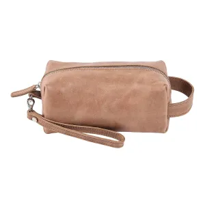 PEGAI Personalized Leather Travel Toiletry Bag for Men | Handmade Top Grain Distressed Dopp Kit, Mens Toiletry Bag, Shaving Kit Case Travel Organizer - Lee (Tan)