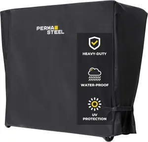Permasteel Universal Cooler Cover for 80-Qt Large Outdoor Patio Cooler Cart, Weatherproof, Waterproof, UV-Resistant Cover for Rolling Coolers, Backyard, Deck, and Patio Use, Black