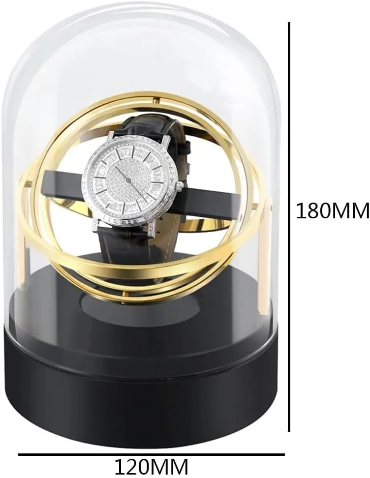 Personalized custom logo Luxury Automatic Single Electric Watch Winder for Mechanical Watches Multi-function Storage Box Collection Silent Motor Gift Man (grey)