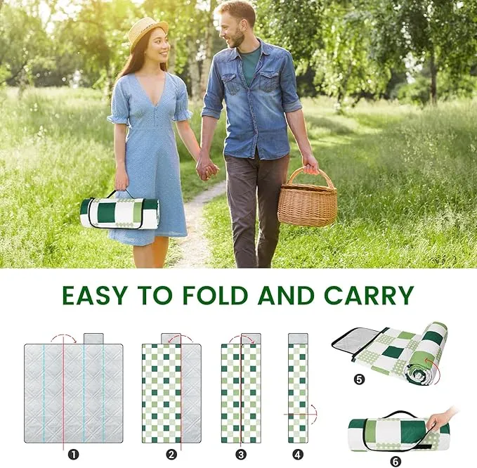 Picnic Blankets,80''x80'' Extra Large Picnic Blankets,Outdoor Picnic Blankets Waterproof Foldable for 6 to 8 Adults,Picnic Mat for Camping Beach Grass Lawn Park