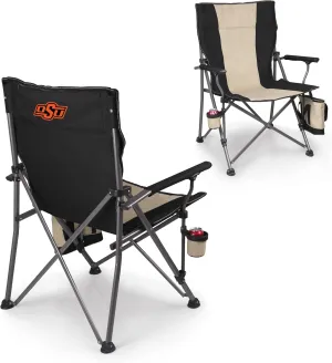 PICNIC TIME NCAA Big Bear XXL Camp Chair with Cooler, Heavy Duty Beach Chair, 500 lb Capacity Camping Chair with Carry Bag, (Black)
