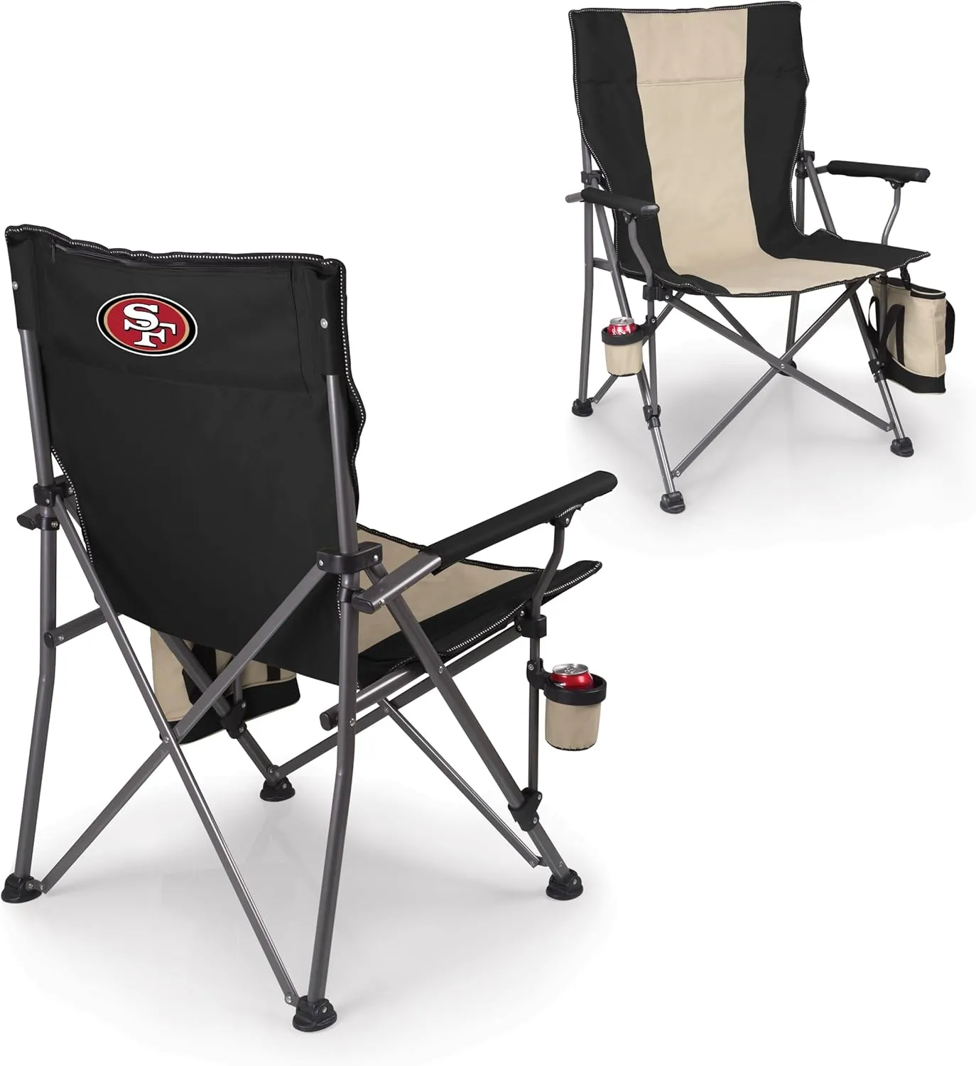 PICNIC TIME NFL Unisex-Adult NFL Big Bear XXL Camp Chair with Cooler, Heavy Duty Beach Chair, 500 lb Capacity Camping Chair with Carry Bag, NFL Team Logo