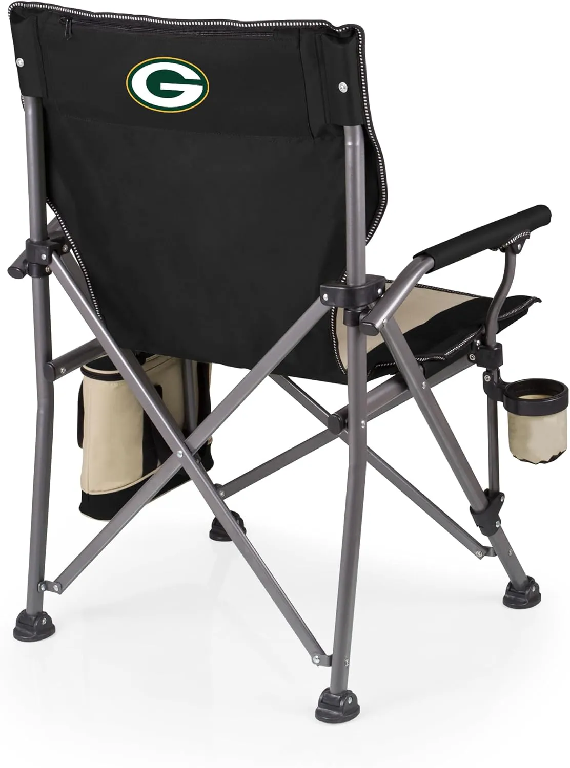 PICNIC TIME NFL Unisex-Adult NFL Outlander Folding Camping Chair with Cooler, Heavy Duty Beach Chair