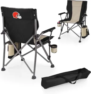 PICNIC TIME NFL Unisex-Adult NFL Outlander Folding Camping Chair with Cooler, Heavy Duty Beach Chair
