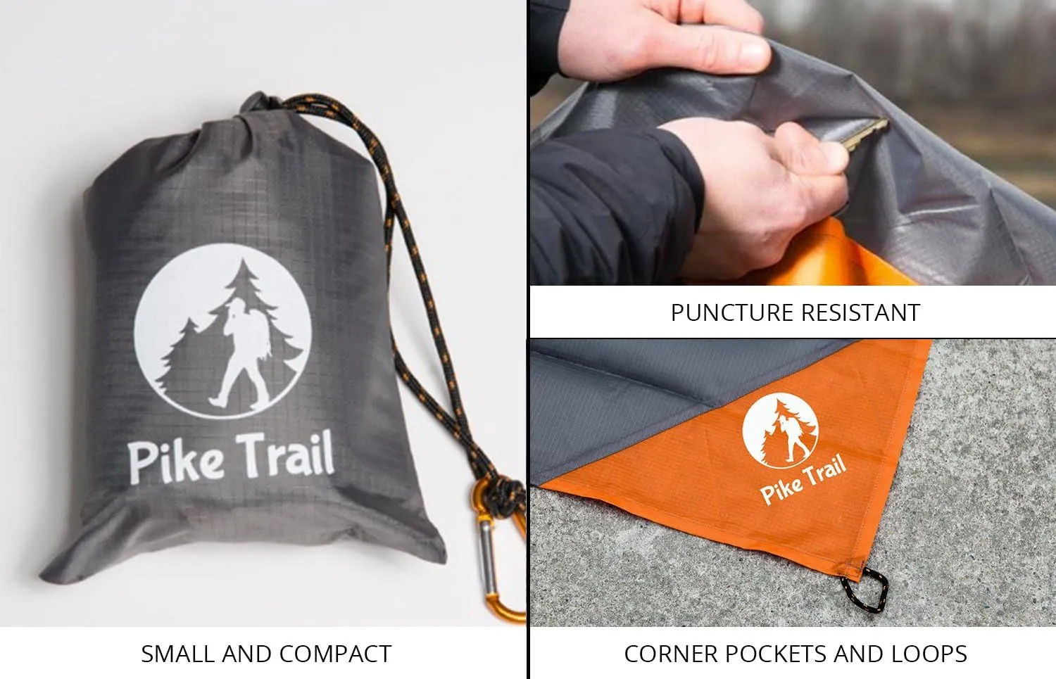 Pike Trail Pocket Beach Blanket (60 in X 56 in) Lightweight, Sand-Proof, Waterproof Picnic Blanket for Hiking, Camping, Picnics, Travel and Beach Trips