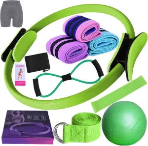 Pilates Essentials Kit for Women, Better Me Pilates Kit, Better Me Pilates Essentials Kit for Women, Booty Bands for Working Out Glutes Yoga Ball, 25cm Figure 8 Resistance Band for Stretching (Green)
