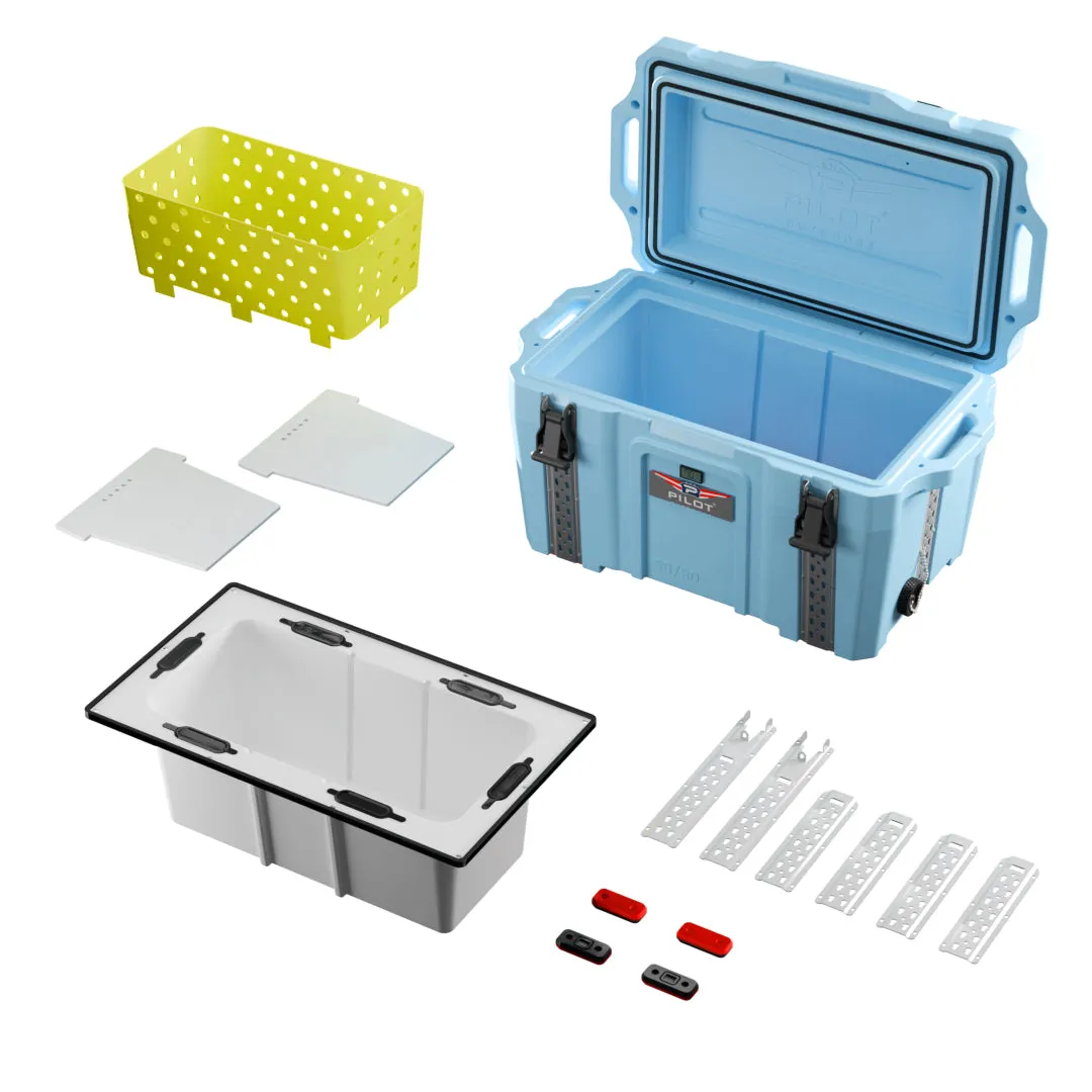 Pilot Outdoors® Premium Ice Chest Cooler Model 50/80 (Light Blue)
