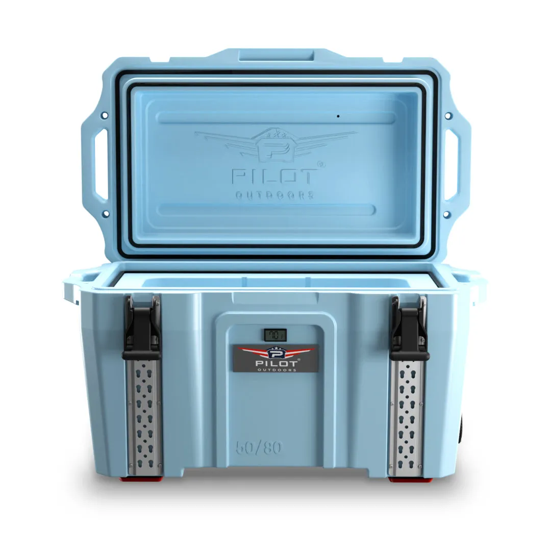 Pilot Outdoors® Premium Ice Chest Cooler Model 50/80 (Light Blue)