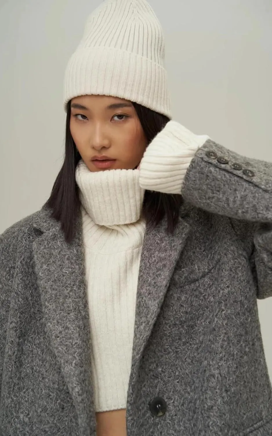 PIRAL Women's Enzo Oversized Wool Blazer Jacket - Soft Wool Blend, Double-Breasted, Relaxed Fit, Perfect for Layering