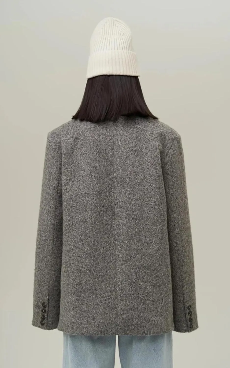 PIRAL Women's Enzo Oversized Wool Blazer Jacket - Soft Wool Blend, Double-Breasted, Relaxed Fit, Perfect for Layering