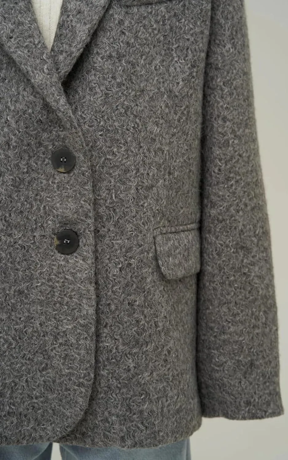 PIRAL Women's Enzo Oversized Wool Blazer Jacket - Soft Wool Blend, Double-Breasted, Relaxed Fit, Perfect for Layering