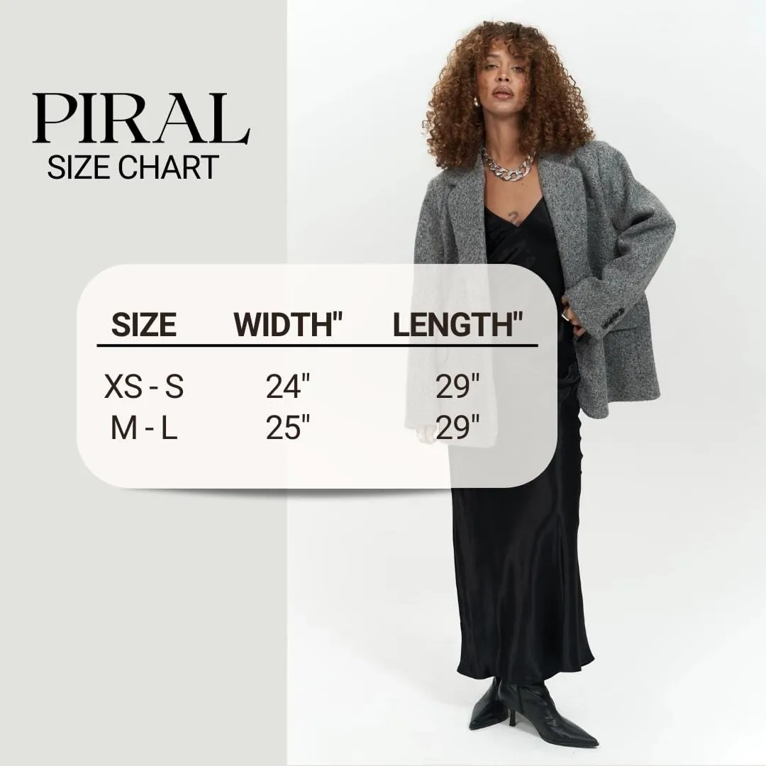 PIRAL Women's Enzo Oversized Wool Blazer Jacket - Soft Wool Blend, Double-Breasted, Relaxed Fit, Perfect for Layering